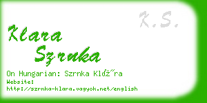 klara szrnka business card